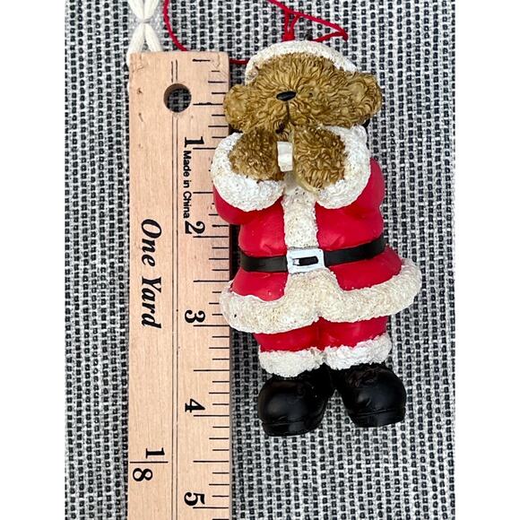 Lot of 2 VTG Teddy Bear Santa Christmas Ornaments 80s 90s Traditional Country - Picture 5 of 6